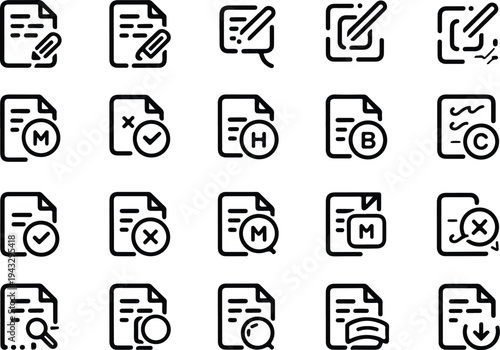 Edit Collection Silhouette Icon Set Edit Tool Typography Silhouette Icon Pack