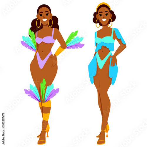 Carnival Dancers women in Festive Attire