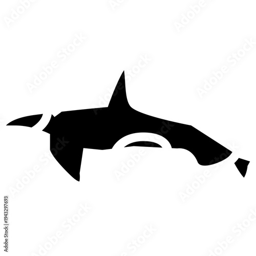 shark fish vector illustration glyph icon vector
