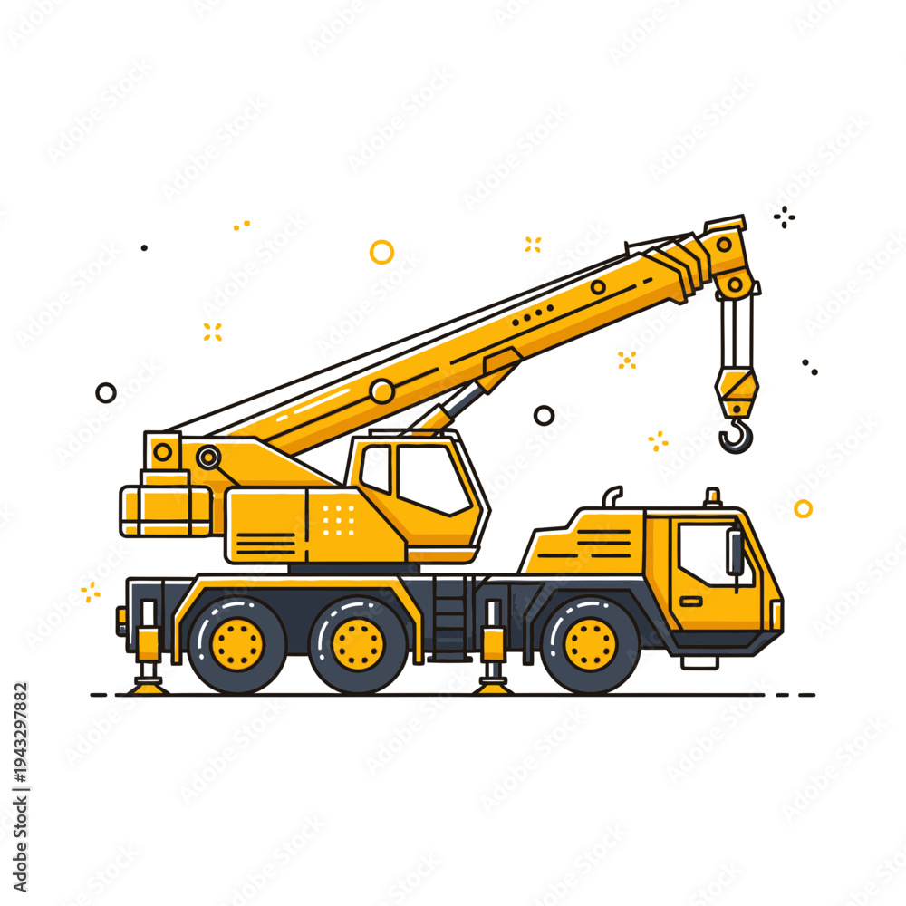 Fototapeta premium Modern Mobile Crane For Construction And Industrial Lifting Operations