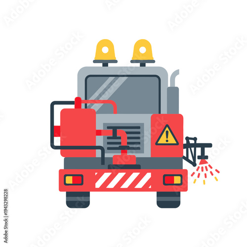 Modern Road Marking Machine Vector Illustration For Infrastructure Projects