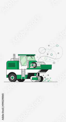 Modern Snow Plow Machine Working in Winter Season Graphic Illustration