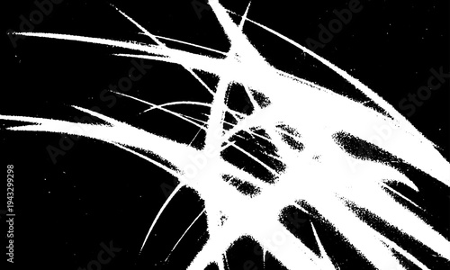 Tangled web of curved white energy arcs and tendrils creating a chaotic movement.