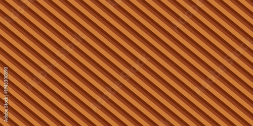 Brown Wood slat background use as banner in panorama long view. Warm Brown wooden wall texture , seamless pattern. Modern ribbed wooden texture for design and decoration.