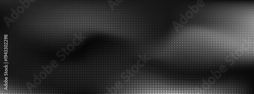 Abstract Black to Silver Halftone Squares Grid Gradient Vector Background Web Banner