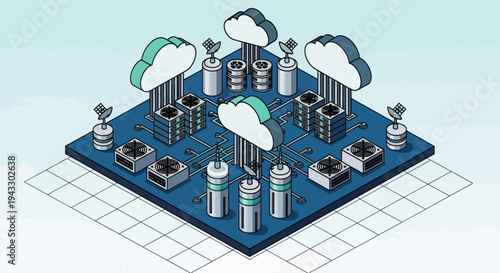 Cloud Computing Technology Network Server Data Center.