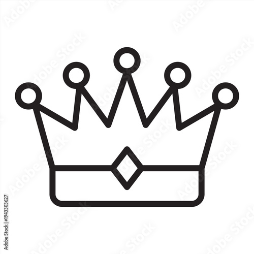 Excellence icon. Crown icon. Icon symbol for excellence, quality, premium, superior, mastery, achievement, leadership, prestige, success, crown. Vector outline illustration.