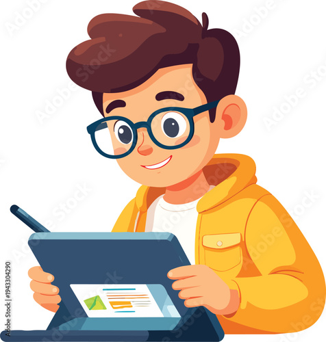 Creative Character Designing Mobile App UI Layout on Digital Tablet with Stylus Pen Representing User Experience Interface Design Web Development and Digital Art Workflow Isolated