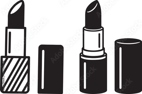 Elegant Lipstick Cosmetic Product Icon Illustration for Beauty Branding, Makeup Tutorials, Fashion Websites and Cosmetic Advertising