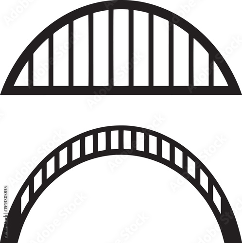 Minimal Arch Bridge Line Icon Illustration for Infrastructure Projects, Transport Maps, City Planning Graphics and Construction Design