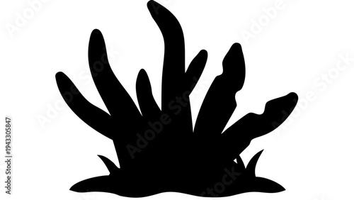 cactus black silhouette icon, desert plant vector, transparent background