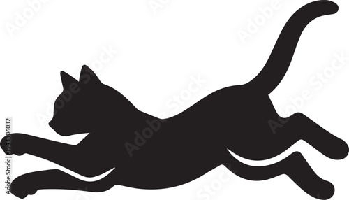 Black Cat Cute Kitten Silhouette Vector