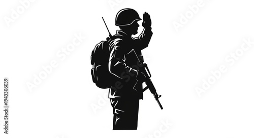 Soldier with Rifle and Helmet.