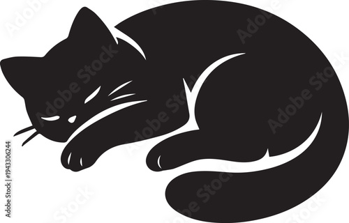 Black Cat Cute Kitten Silhouette Vector