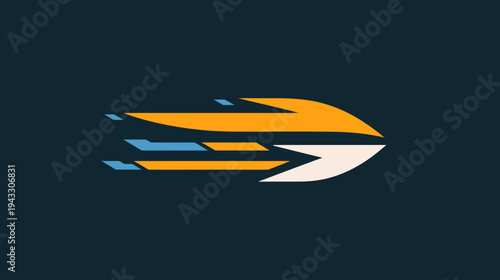 Abstract geometric design with speed lines on dark background