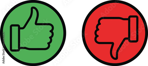 Visual representation of positive and negative feedback symbols Vector