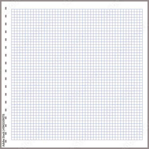 Grid paper. Lined sheet of abstract squared background with color graph. Geometric pattern for school, wallpaper, textures, notebook. Checkered blank on white background.