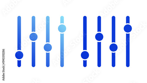 Audio Equalizer Sound Control Symbol For Music Frequency Adjustment And Media Playback Color Icon