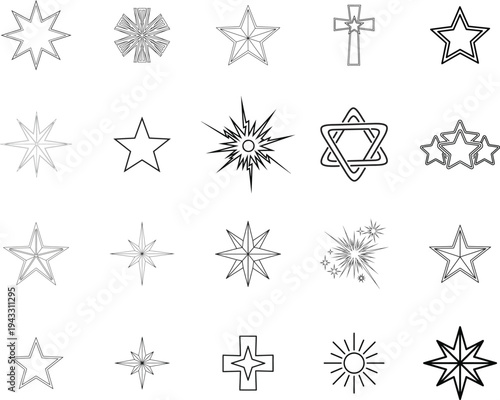 set of snowflakes vector