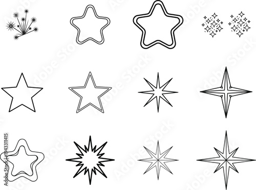 set of silver stars