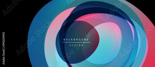 Abstract colorful layers create swirling design. Gradient hues blend, forming dynamic visual impact. Modern aesthetic, suitable backgrounds.