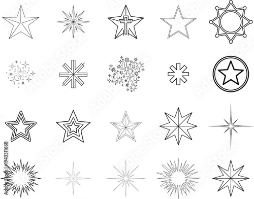 set of vector snowflakes