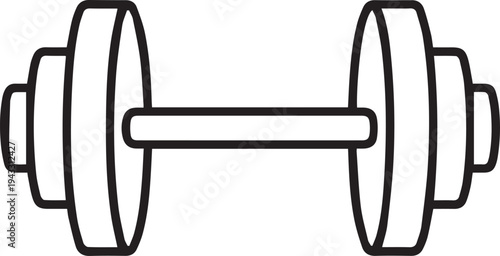 Dumbbell vector icon for fitness and weightlifting gym equipment training workout exercise isolated