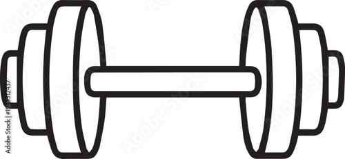 Dumbbell vector icon for fitness and weightlifting gym equipment training workout exercise isolated