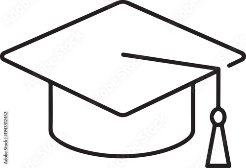 Graduation cap vector icon for academic achievement university degree student ceremony school success
