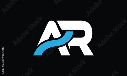 Abstract letter A and R logo, with wave