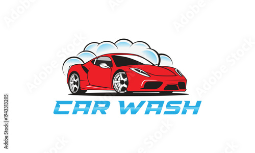 car wash logo vector illustration