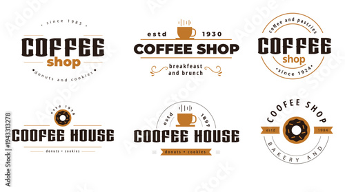 A sleek and modern coffee logo design template featuring the text EPS in bold white letters on a dark blue background.