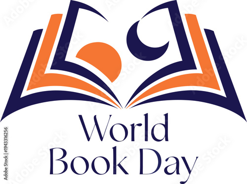 World Book Day vector illustration, open book with flying dove, literary celebration symbol.
