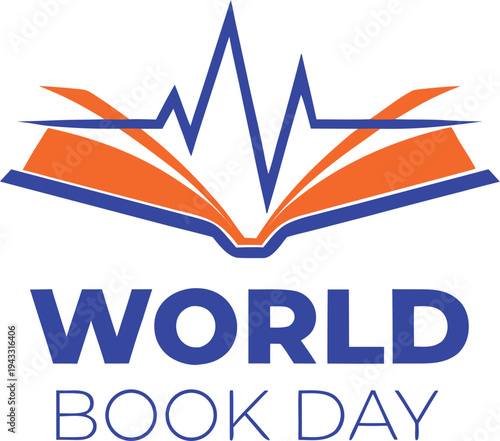World Book Day vector illustration, open book with flying dove, literary celebration symbol.
