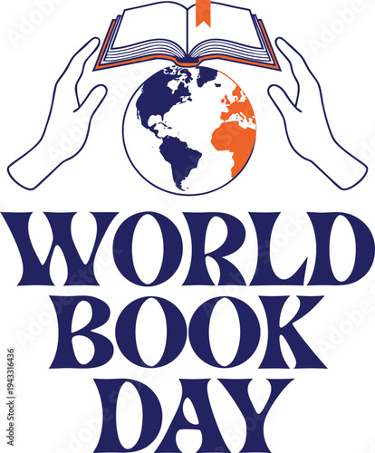 World Book Day vector illustration, open book with flying dove, literary celebration symbol.
