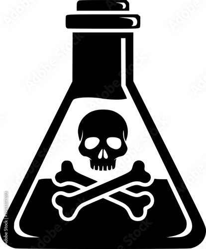 flask poison glyph flat vector icon
