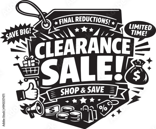 Retro vintage label design featuring a vector illustration of an abstract background with a grunge stamp frame and elegant typography on a ribbon banner for a stylish advertising poster