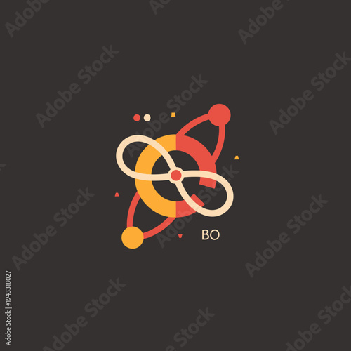 Abstract geometric design with interconnected shapes and modern style
