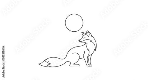 A Fox Looking at the Moon.