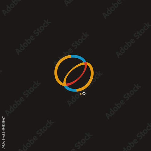 Abstract geometric design with interlocking circles on a black background