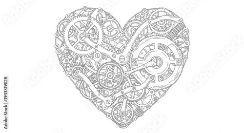 Intricate heart shaped ornamental design.