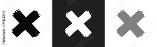 Cross icon. A sign of rejection, error, deletion, cancellation, refusal, or mistake. Vector illustration