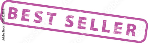 Purple best seller stamp on with bold font and rectangular shape