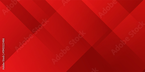 Colorful abstract banner background with red gradations and dynamic slash shapes in modern Memphis style. Vibrant geometric vector design ideal for posters,