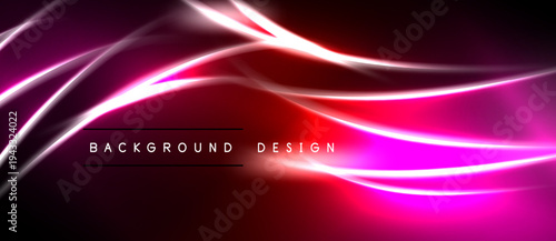 Abstract pink lines over black background. Modern design element, vibrant energy, smooth curves, dynamic composition. Perfect for digital projects.