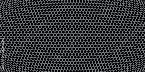 Grill mesh pattern with metal texture for speaker and micro hole background or seamless net by black grid and circle grate steel screen.