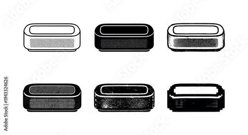 Smart alarm clock device with speaker grill and compact body for bedside time and wake notifications | Create ONE image