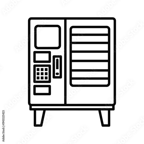 Vending Machine Icon - Simple Line Art Illustration