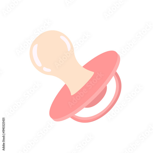 Pacifier Flat Vector illustration. Cute Baby essentials Element.