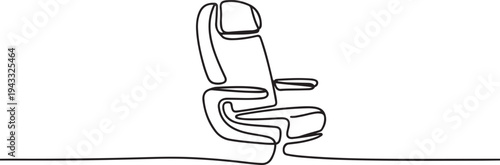 Single one line drawing Airplane seat. Air transportation Concept. Continuous line draw design graphic vector illustration. one line Icon drawing